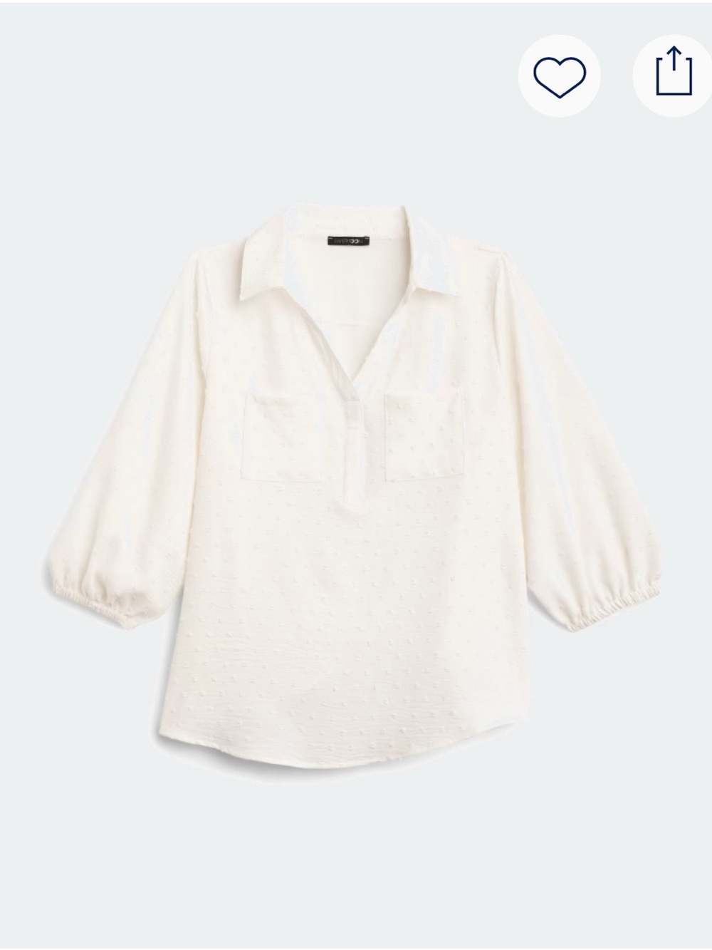 Papermoon Petite White Split V-Neck Popover Shirt
